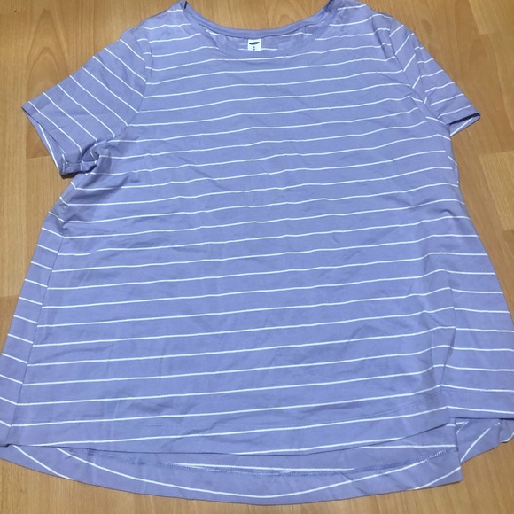 Old navy lavender and white striped shirt (XL) - Picture 2 of 3